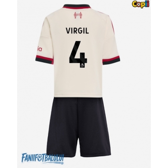 Liverpool Virgil van Dijk #4 Echipament de Fotbal Replică 2025-26 Copii Deplasare (+ Șorturi)